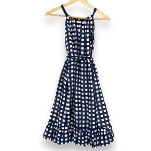 Marc By Marc Jacobs Navy and White Gingham Midi Dress